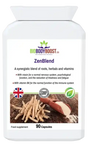 ZenBlend Ashwagandha Complex — ashwagandha, reishi, B vitamins and turmeric herbal blend, 90 vegan capsules for stress support, BioBodyBoost UK
