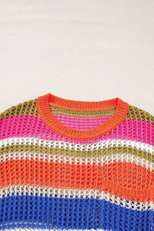 Zesty lines - hollowed crochet sweater | fashionfitz