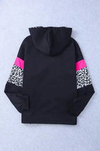 Zip-up Hooded Jacket - White Leopard Print - Fashionfitz