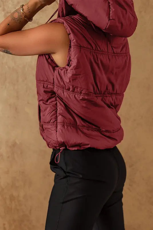 Zip-up hooded puffer vest