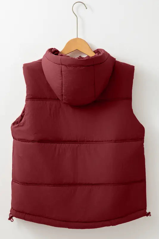 Zip-up hooded puffer vest